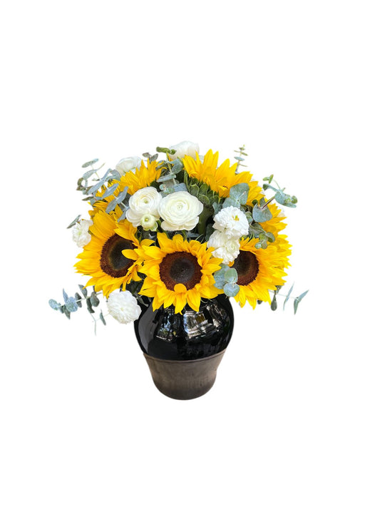 Florero de girasoles