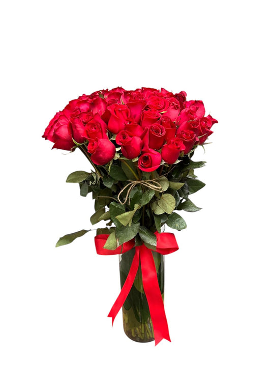 Florero de 50 rosas