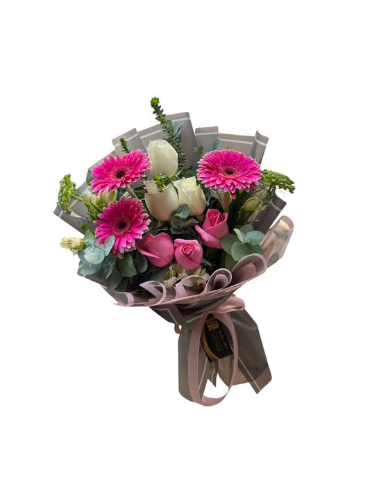Bouquet rosas con gerberas
