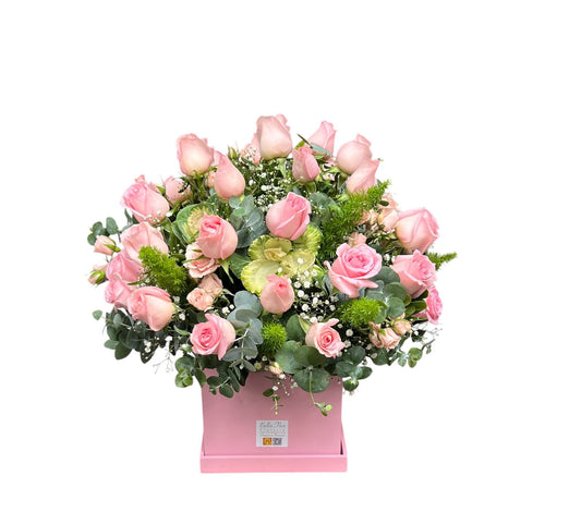 Arreglo redondo de rosas